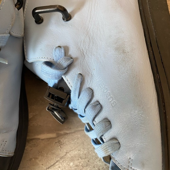 Blue leather hi top runners size 39 lock - Picture 3 of 5